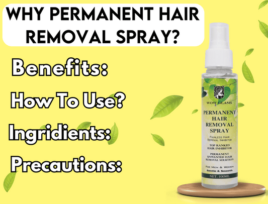 wow glams permanent hair removal spray, facial hair removal cream, laser removal spray
