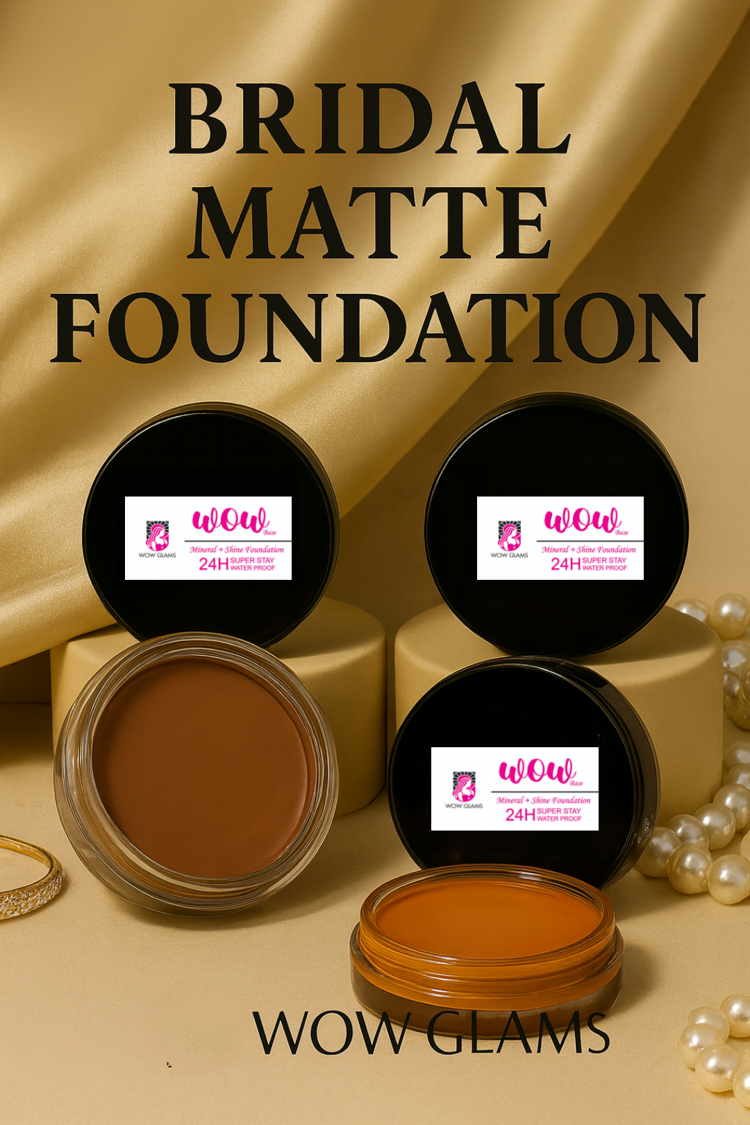 bridal bases foundation, contour chocolate base foundation, orange color corrector foundation
