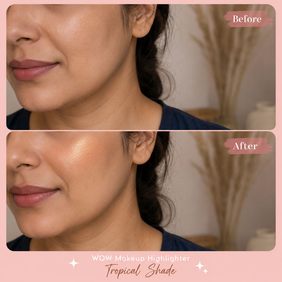 Tropical Shade Highlighter Makeup results