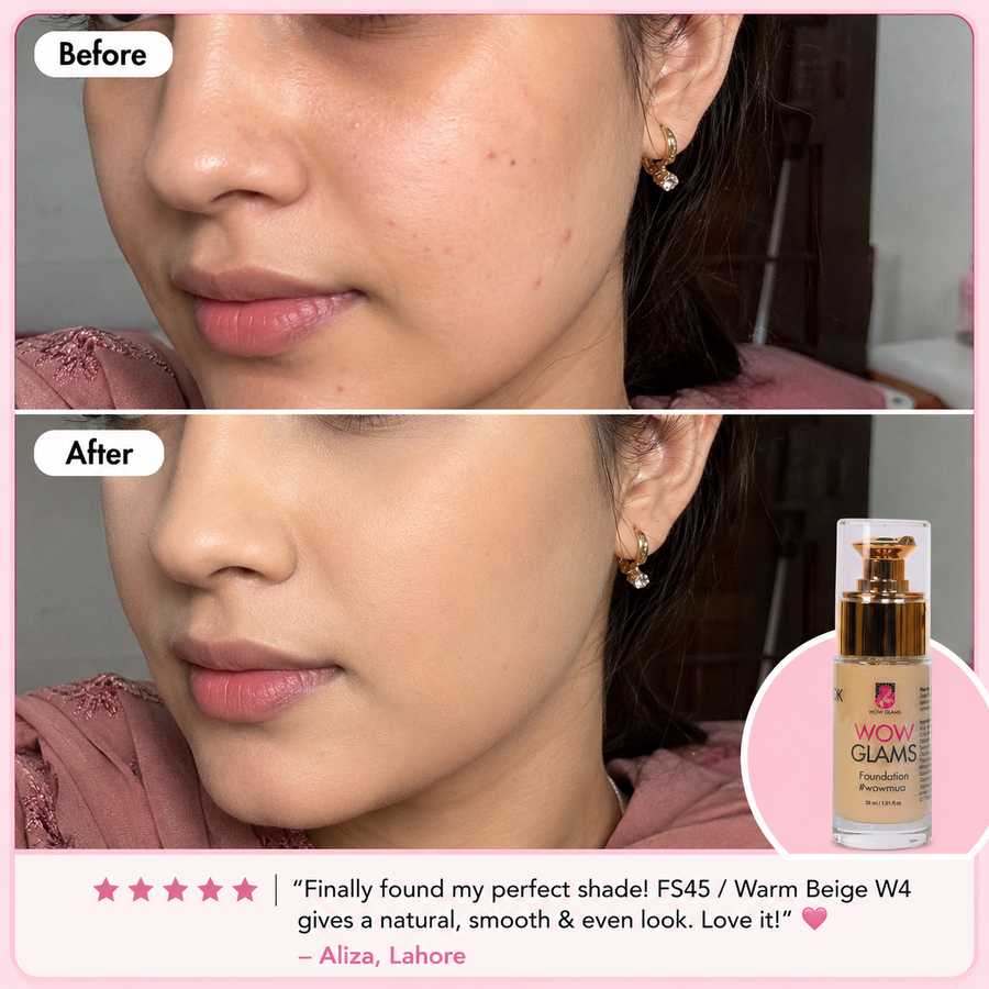 WOWLOOK Foundation - W4 NB FS45 Shade Foundation | Warm Beige results