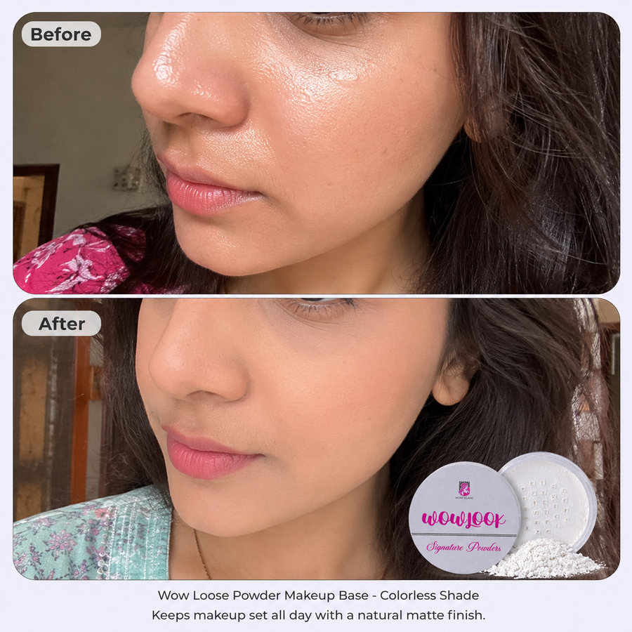 WOWLOOK Colorless Loose Powder | Makeup Setting Powder results