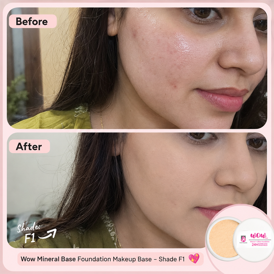 Wow F1 Shade Powder Foundation – Mineral Base Makeup results