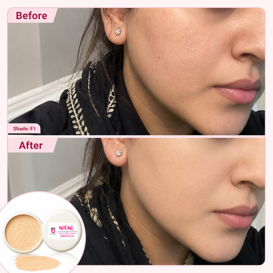 Wow F1 Shade Powder Foundation – Mineral Base Makeup results