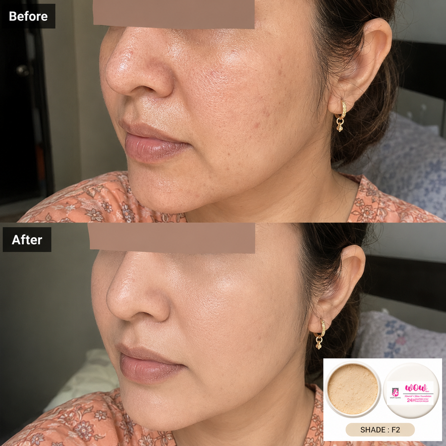 Wow F2 Shade Powder Foundation – Mineral Base Makeup results