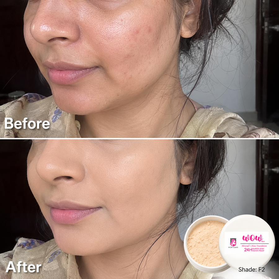 Wow F2 Shade Powder Foundation – Mineral Base Makeup results