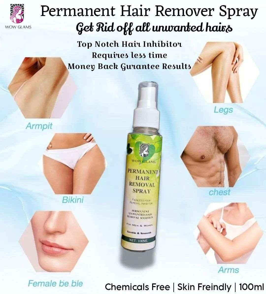 Permanent Hair Removal Spray | #1 Body & Facial Hair Removal Inhibitor - Wow Glams