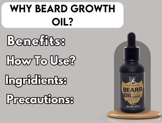 Wow Glams Beard Growth Oil - 100% Organic Essential Oils Extracted Beard Growth Oil