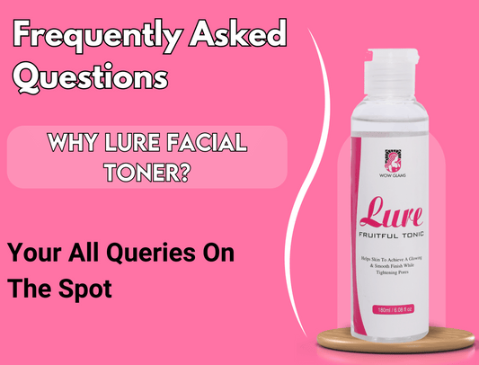 Bottle of Wow Glams LURE Facial Toner with benefits and results, 100% organic, 180ml