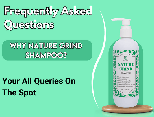 Bottle of Wow Glams Nature Grind Shampoo with benefits and results, 100% organic, 250ml