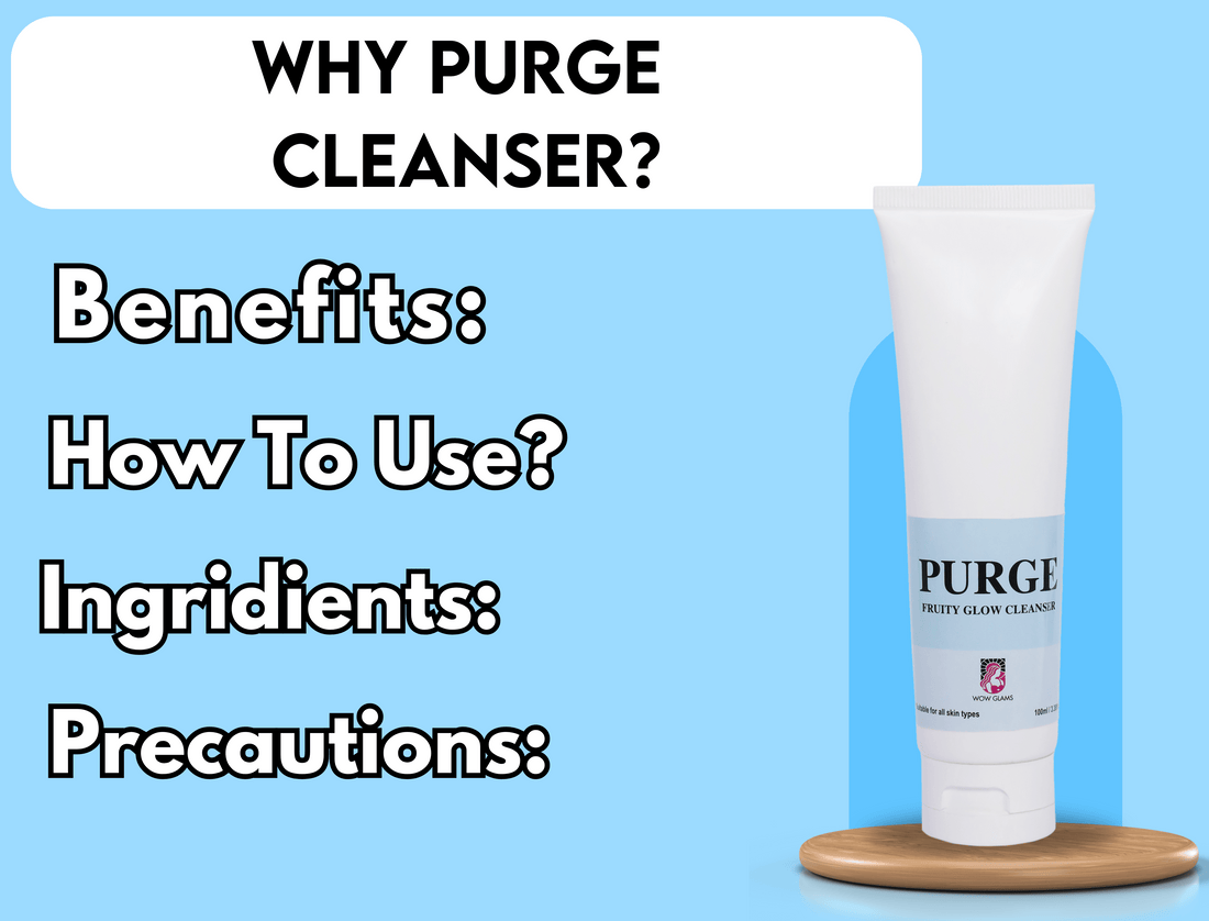 Wow Glams PURGE Cleanser - 100% Natural Exfoliating & Brightening Skincare Cleanser