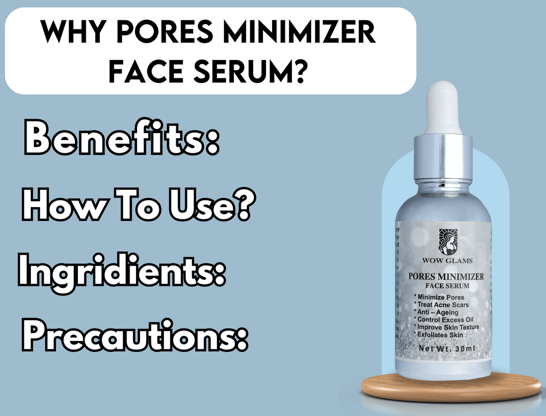 Wow Glams Pores Minimizer Serum  100% Natural Niacinamide + Pore-Refining Complex Serum