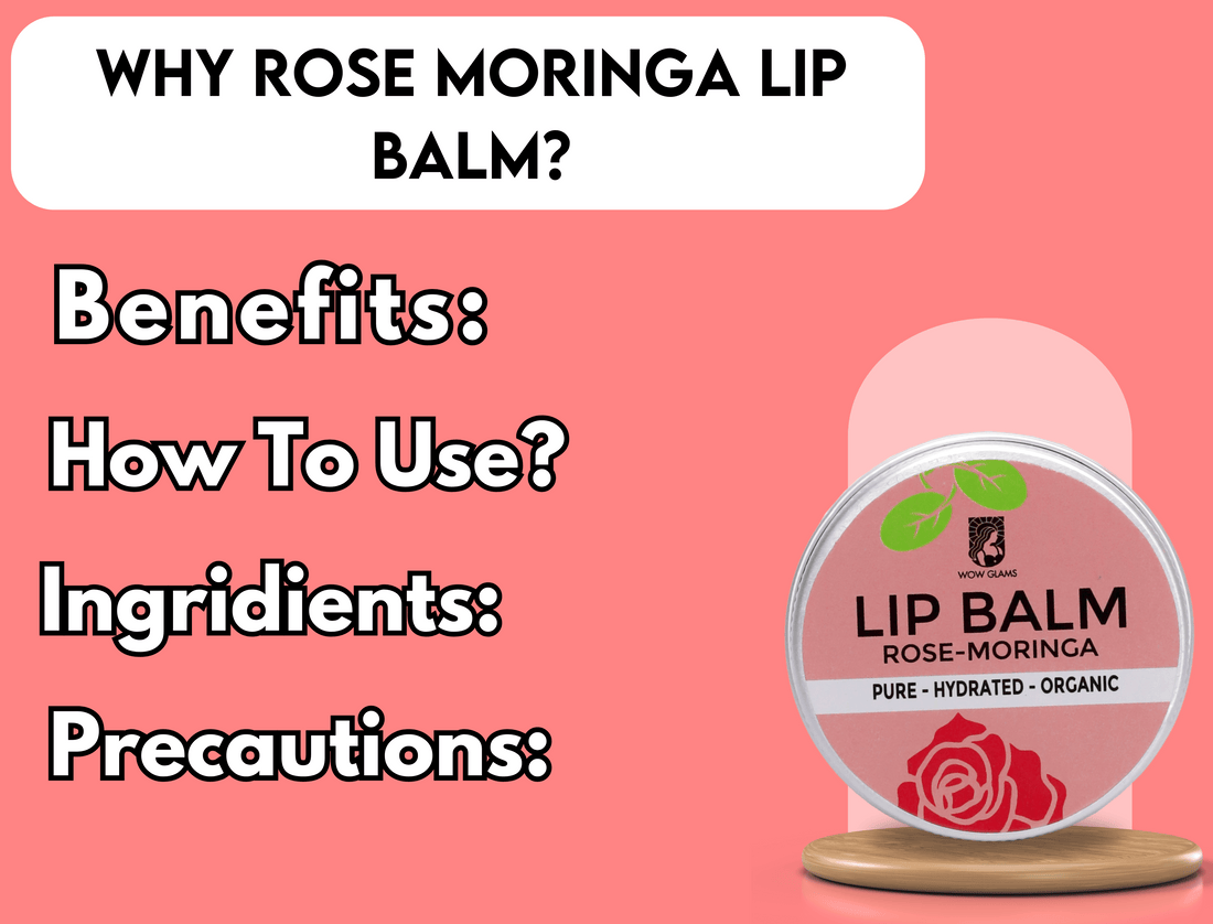 best lip balm in Pakistan, Wow Glams rose moringa lip balm for dark lips, lip balm for dry lips, lip balm for smokers