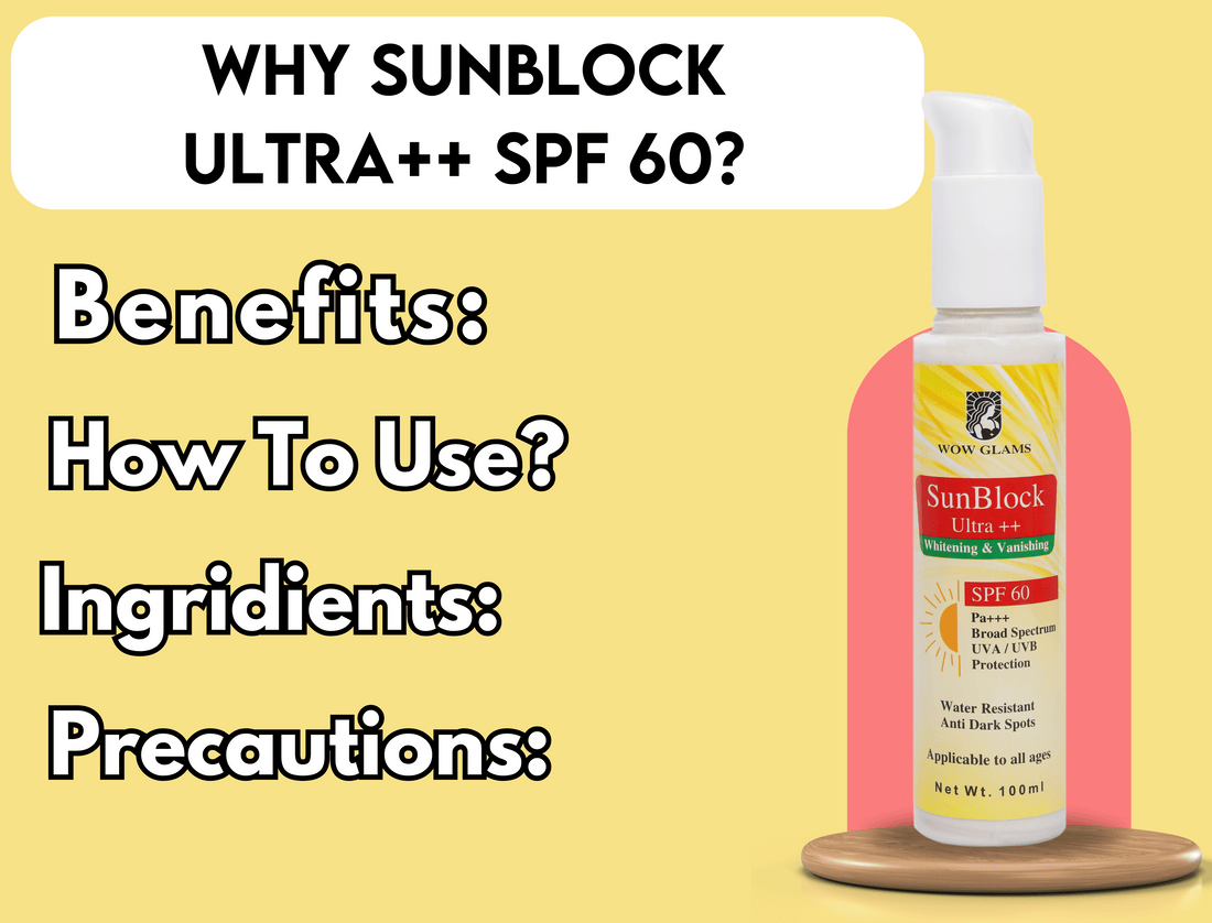Wow Glams Sunblock Ultra ++ SPF60 - 100% Natural Ultra Defense SPF 60 Sunscreen