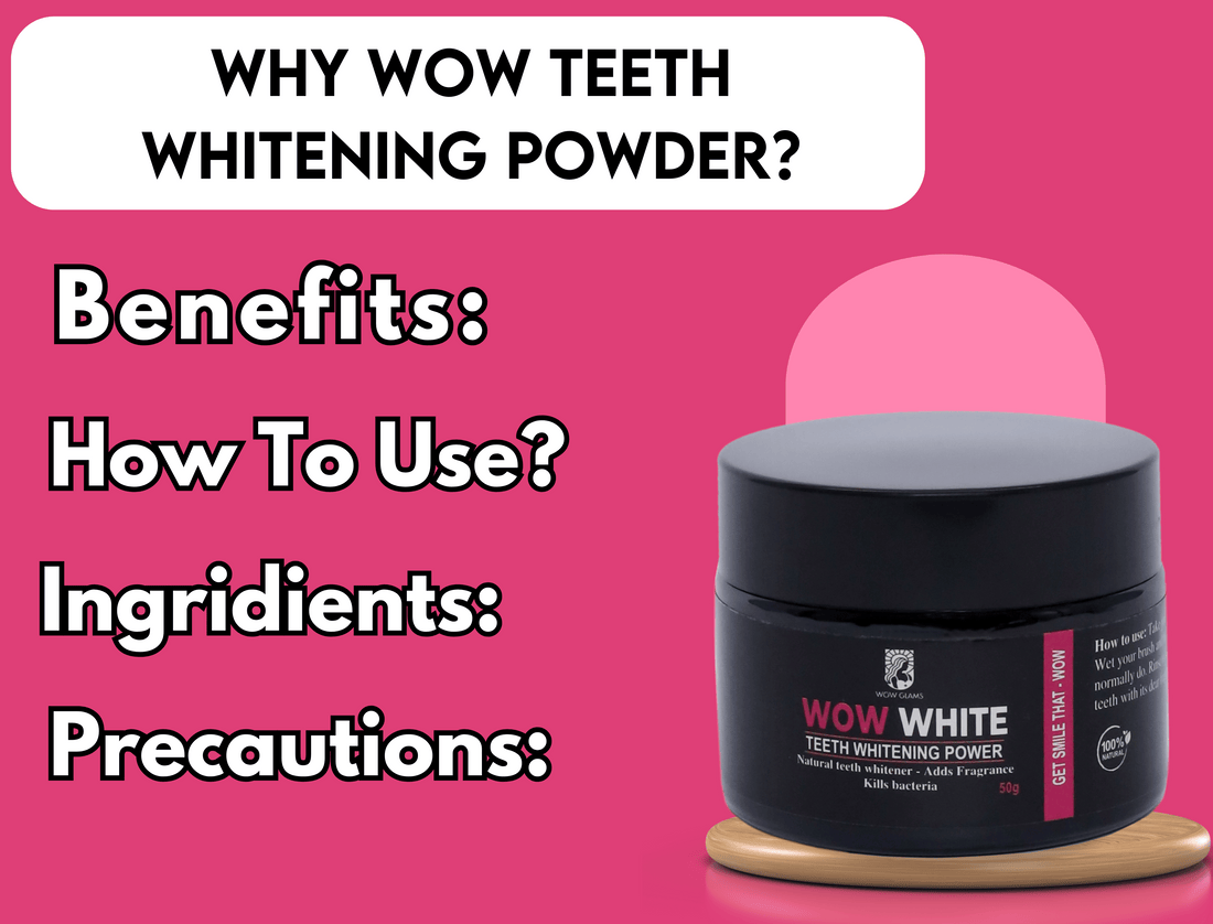 Wow Glams WOW WHITE Teeth Whitening Powder - Gentle Stain Removal & Enamel-Safe Teeth Polishing Powder