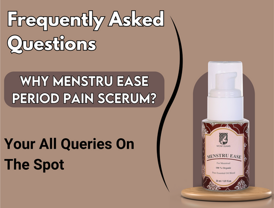 Wow Glams Menstru ease period pain relief serum, menstrual cramps cure, period pain oil