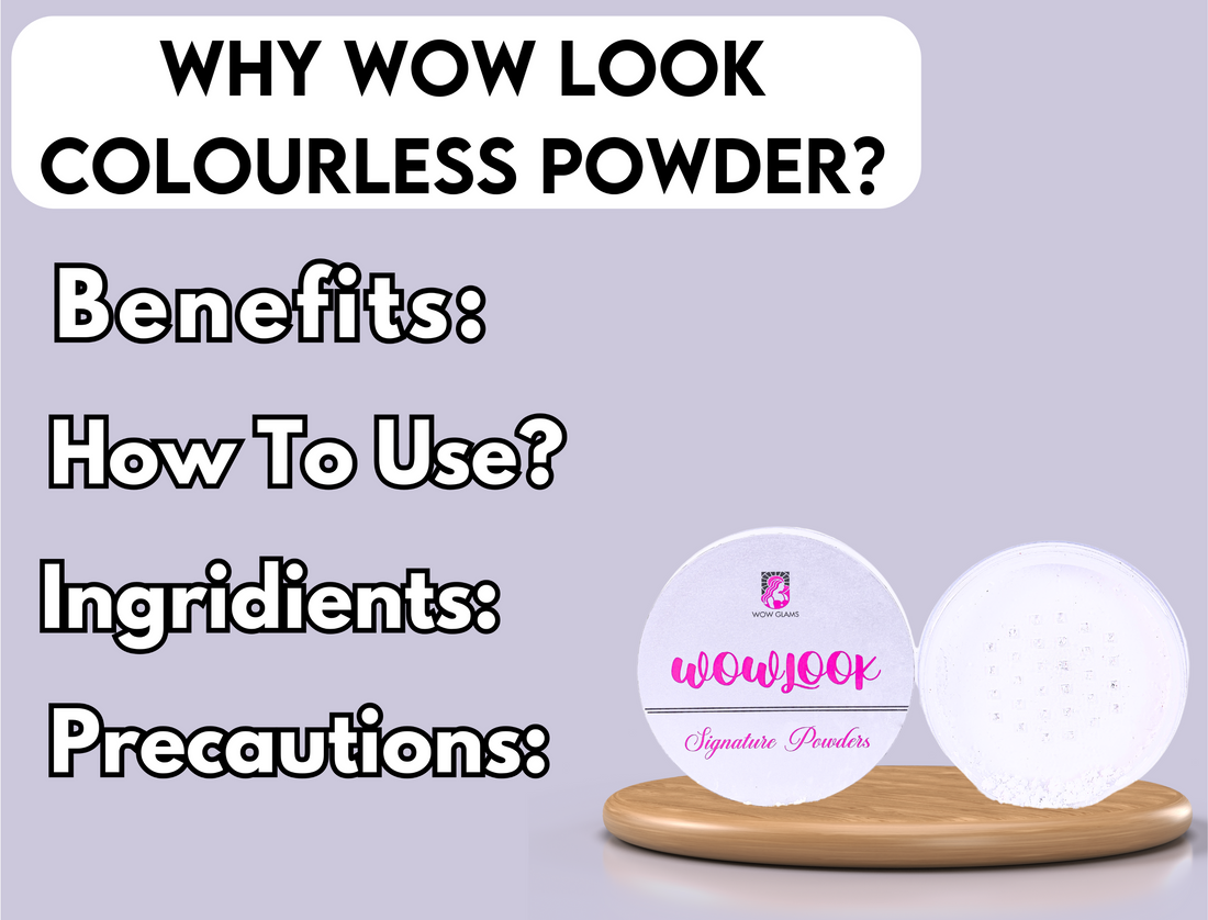 Wow Glams WOWLOOK colorless loose powder, colorless setting powder for makeup