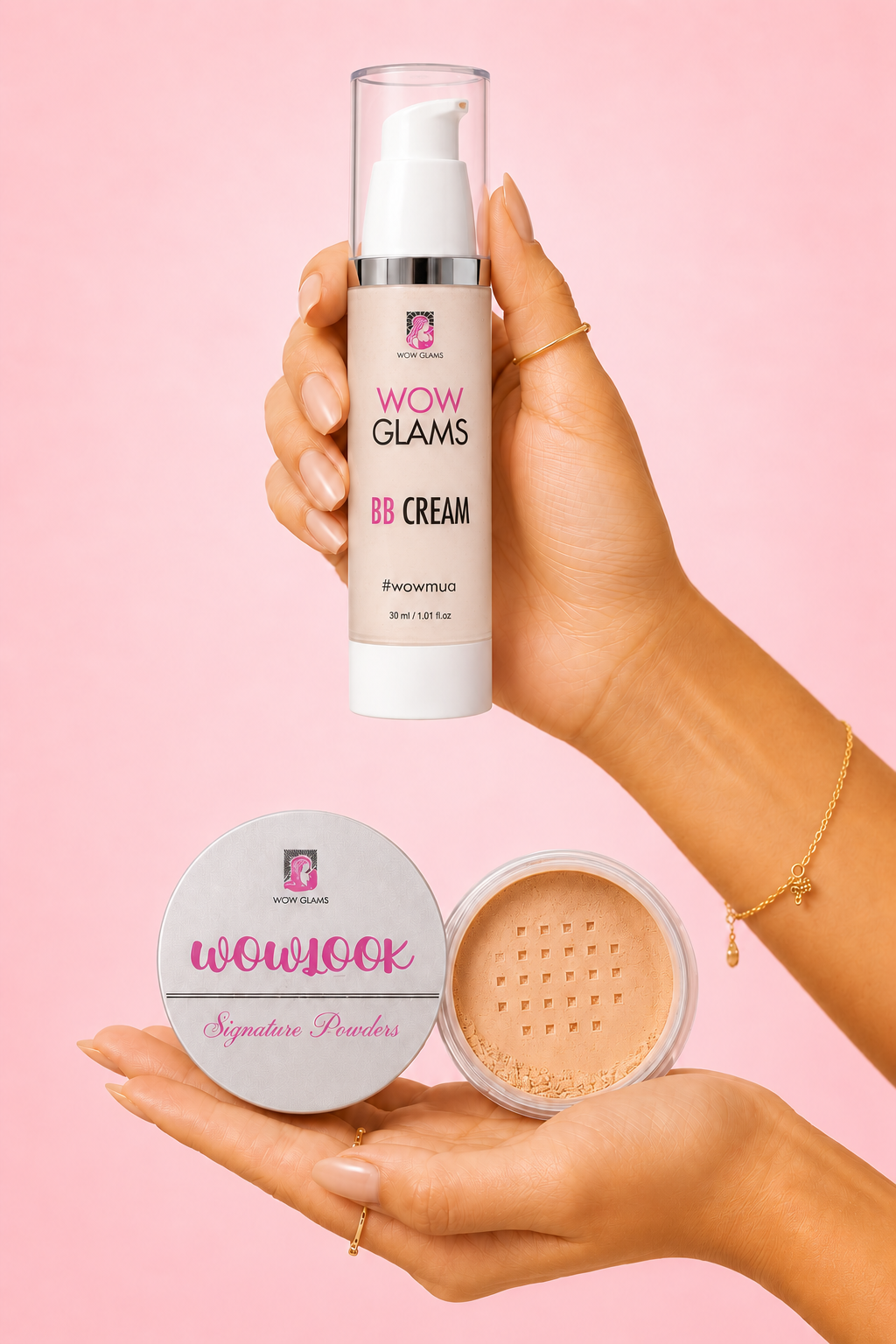 Wow Glams BB Cream Booster Kit with BB Cream and Loose Powder – Complete Lightweight Makeup Base Kit for Natural Glow, Flawless Finish and Daily Makeup Routine Pakistan