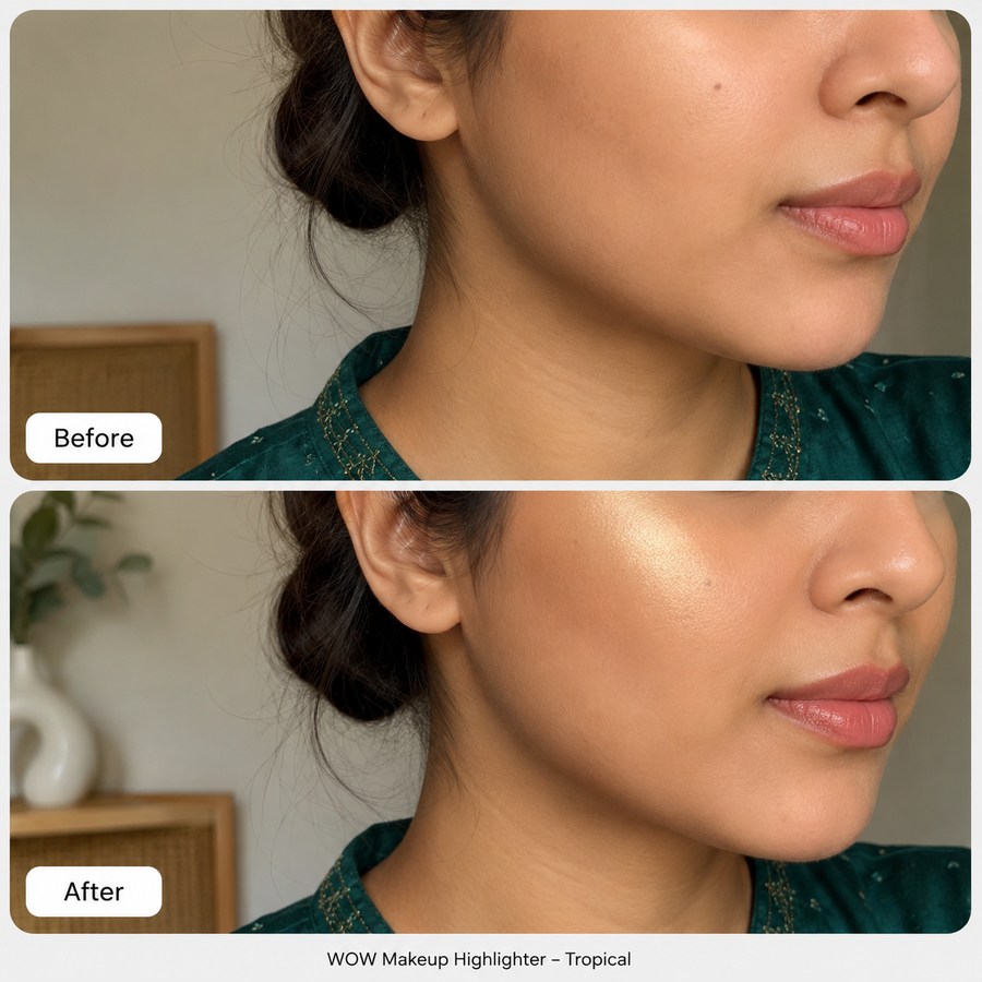 Tropical Shade Highlighter Makeup results