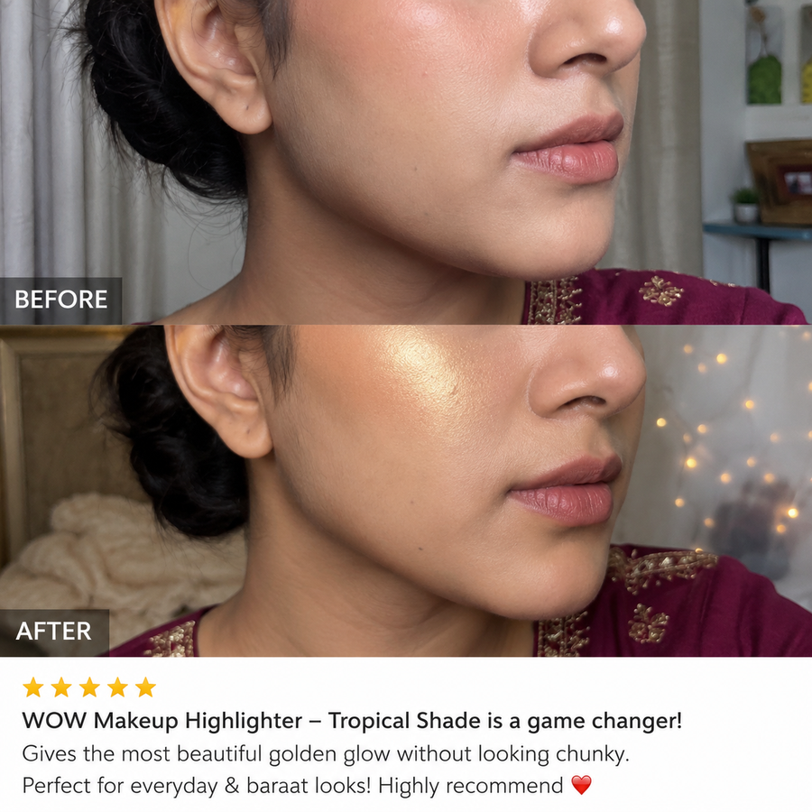 Tropical Shade Highlighter Makeup results