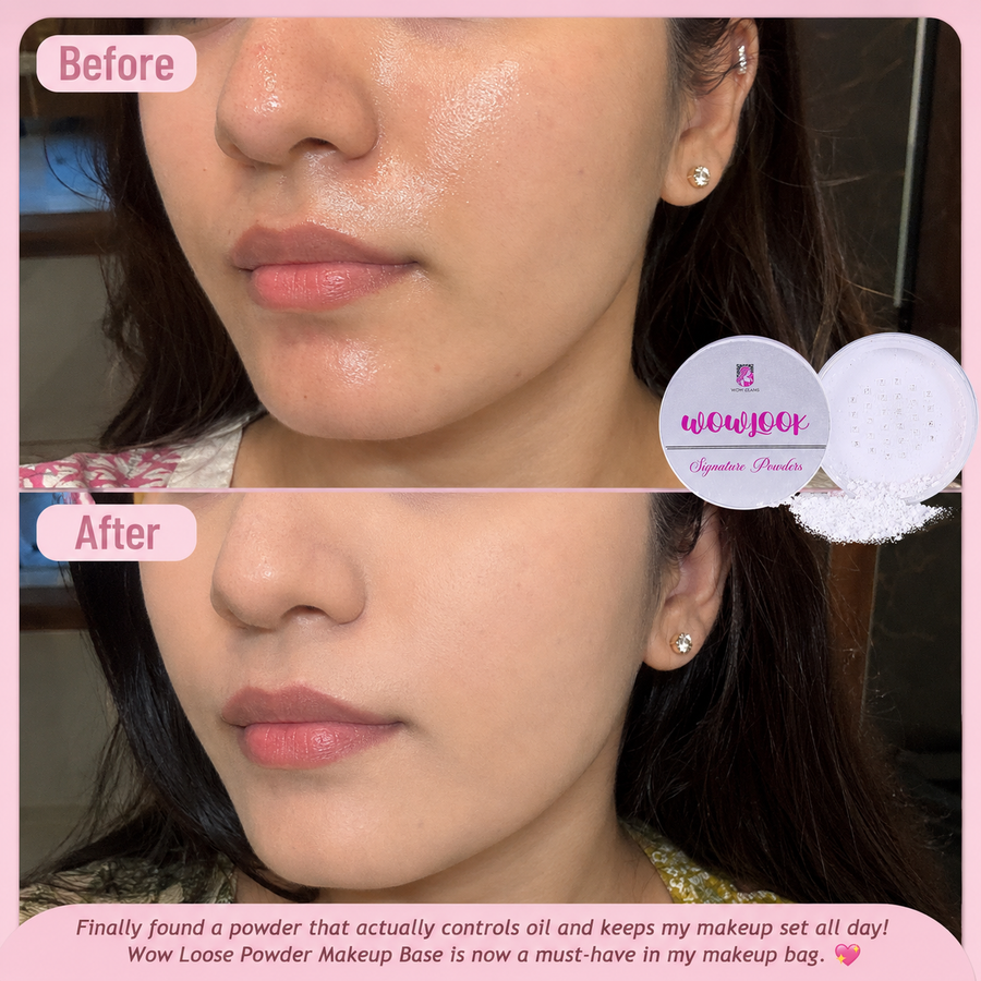 WOWLOOK Colorless Loose Powder | Makeup Setting Powder results