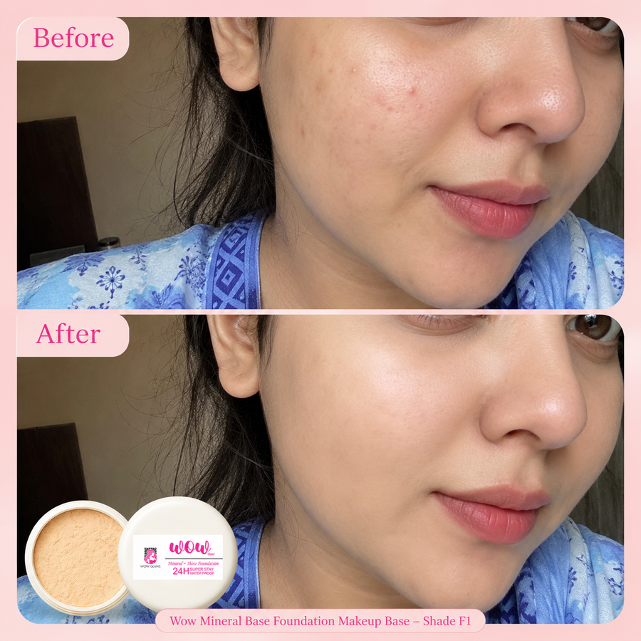 Wow F1 Shade Powder Foundation – Mineral Base Makeup results