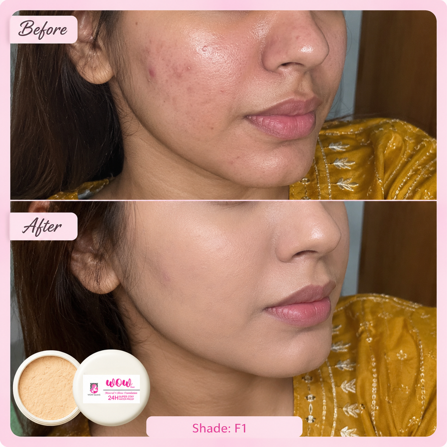 Wow F1 Shade Powder Foundation – Mineral Base Makeup results