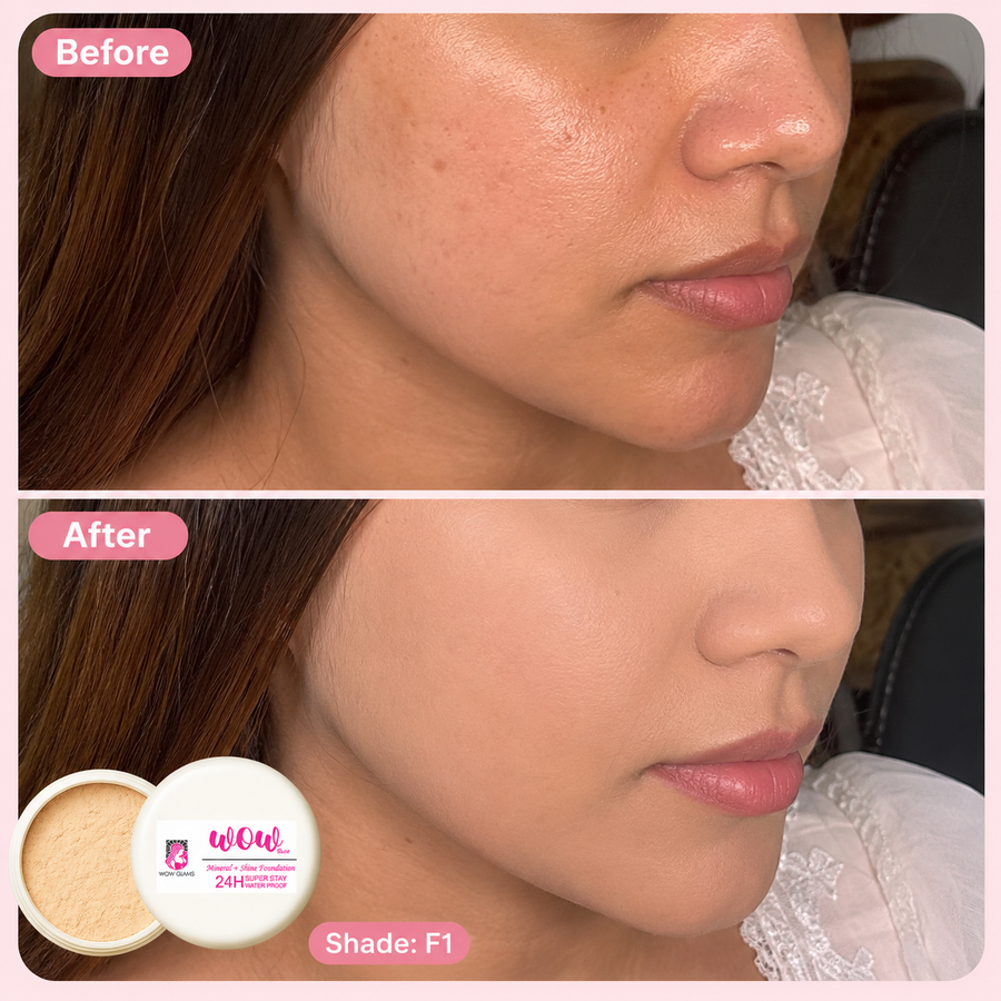 Wow F1 Shade Powder Foundation – Mineral Base Makeup results