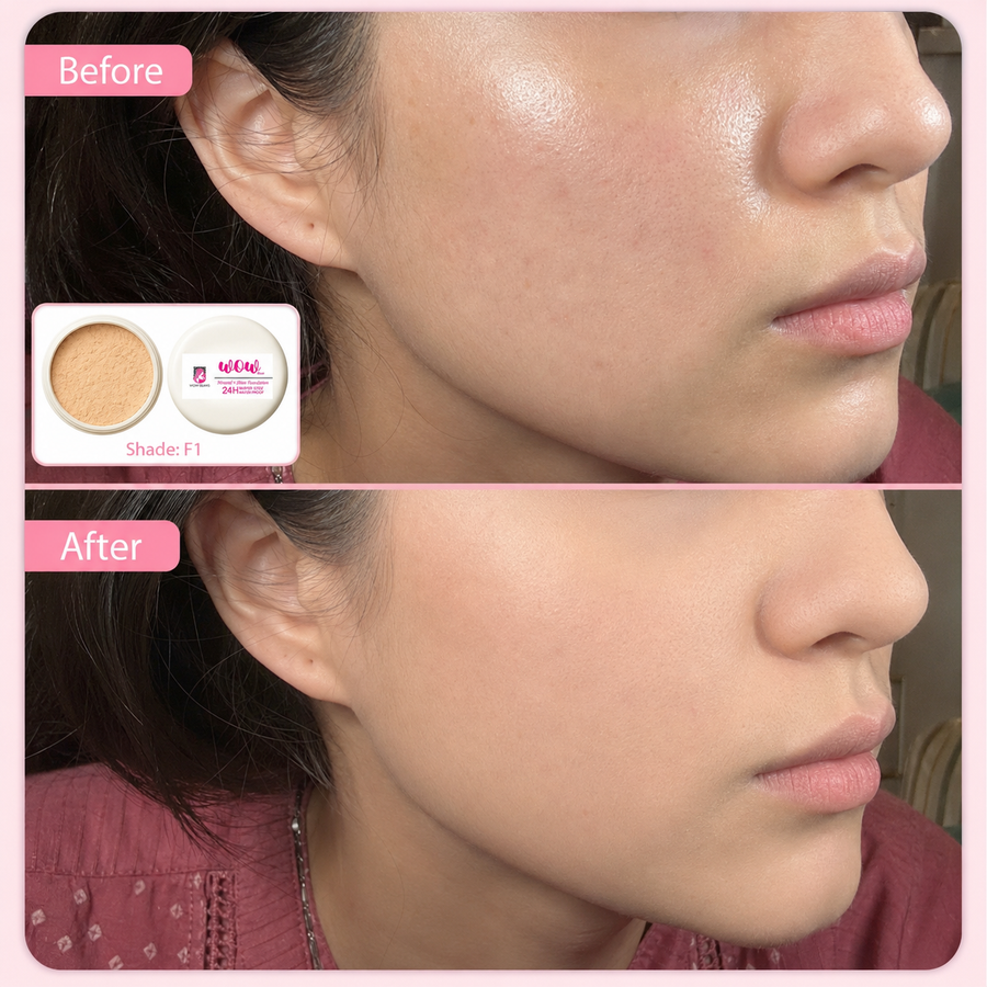 Wow F1 Shade Powder Foundation – Mineral Base Makeup results