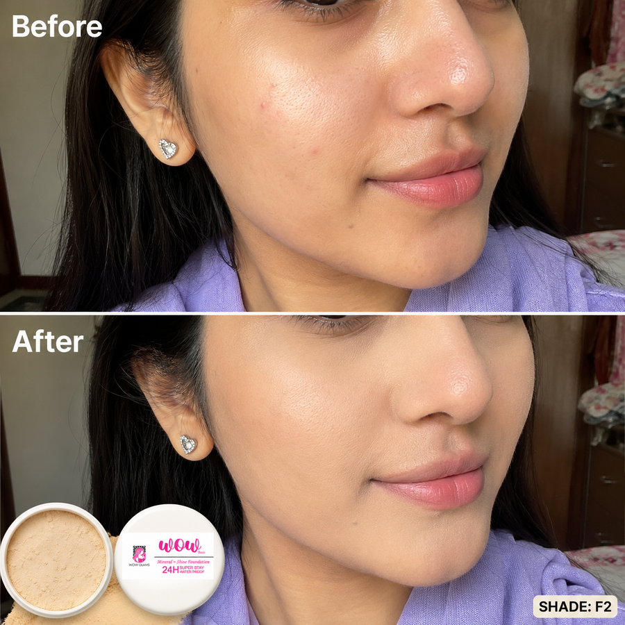 Wow F2 Shade Powder Foundation – Mineral Base Makeup results