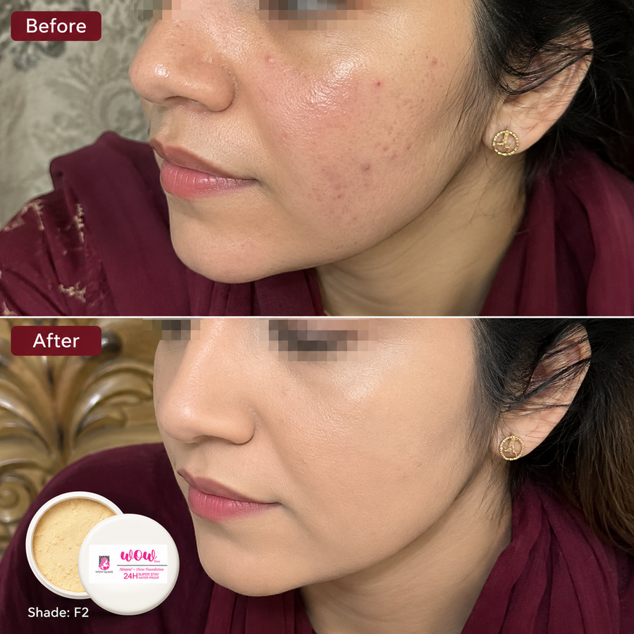 Wow F2 Shade Powder Foundation – Mineral Base Makeup results