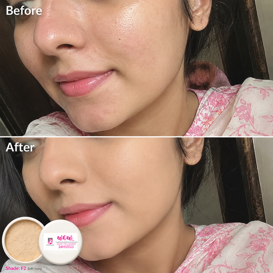 Wow F2 Shade Powder Foundation – Mineral Base Makeup results