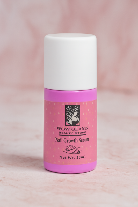 Wow Glams nail growth serum, nail growth, nail care, how to grow nails, nail serum.
