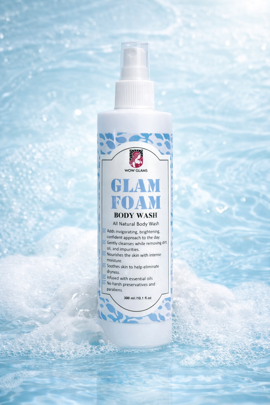 glam foam body wash, salicylic acid body wash, whitening body wash
