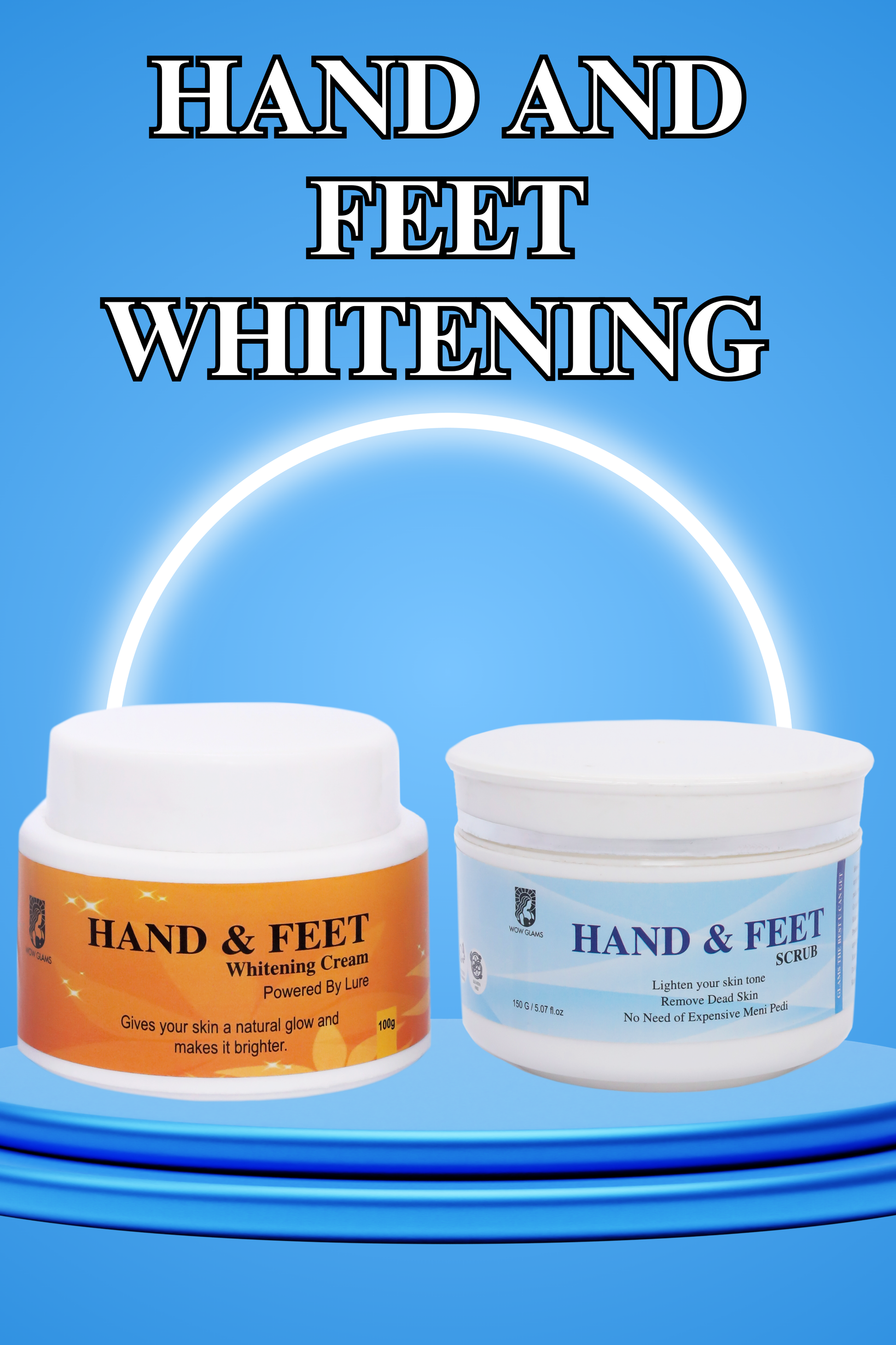 Wow Gams MINI MANICURE PEDICURE kit with hand and foot whitening cream, hand and foot whitening scrub.