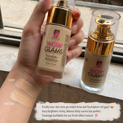 Customer review photo for WOWLOOK Foundation - W1 Ivory Shade Foundation | Porcelain - Ivory