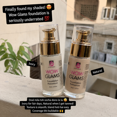 Customer review photo for WOWLOOK Foundation - W1 Ivory Shade Foundation | Porcelain - Ivory