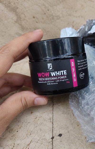 Customer review photo for WOW WHITE Teeth Whitening Powder | Activated Charcoal Powder