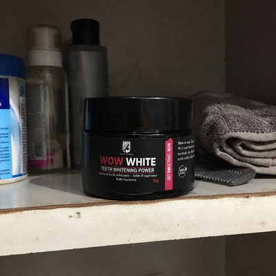Customer review photo for WOW WHITE Teeth Whitening Powder | Activated Charcoal Powder