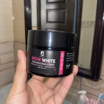 Customer review photo for WOW WHITE Teeth Whitening Powder | Activated Charcoal Powder