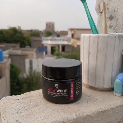 Customer review photo for WOW WHITE Teeth Whitening Powder | Activated Charcoal Powder