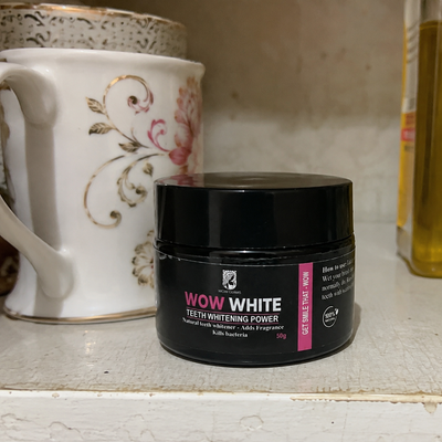 Customer review photo for WOW WHITE Teeth Whitening Powder | Activated Charcoal Powder