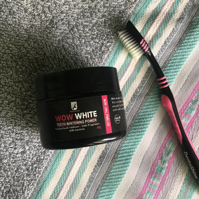 Customer review photo for WOW WHITE Teeth Whitening Powder | Activated Charcoal Powder