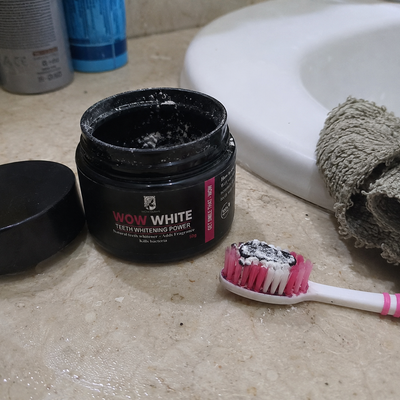 Customer review photo for WOW WHITE Teeth Whitening Powder | Activated Charcoal Powder