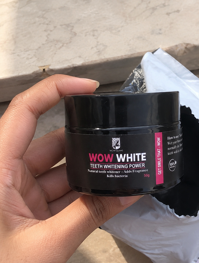 Customer review photo for WOW WHITE Teeth Whitening Powder | Activated Charcoal Powder