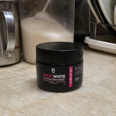 Customer review photo for WOW WHITE Teeth Whitening Powder | Activated Charcoal Powder