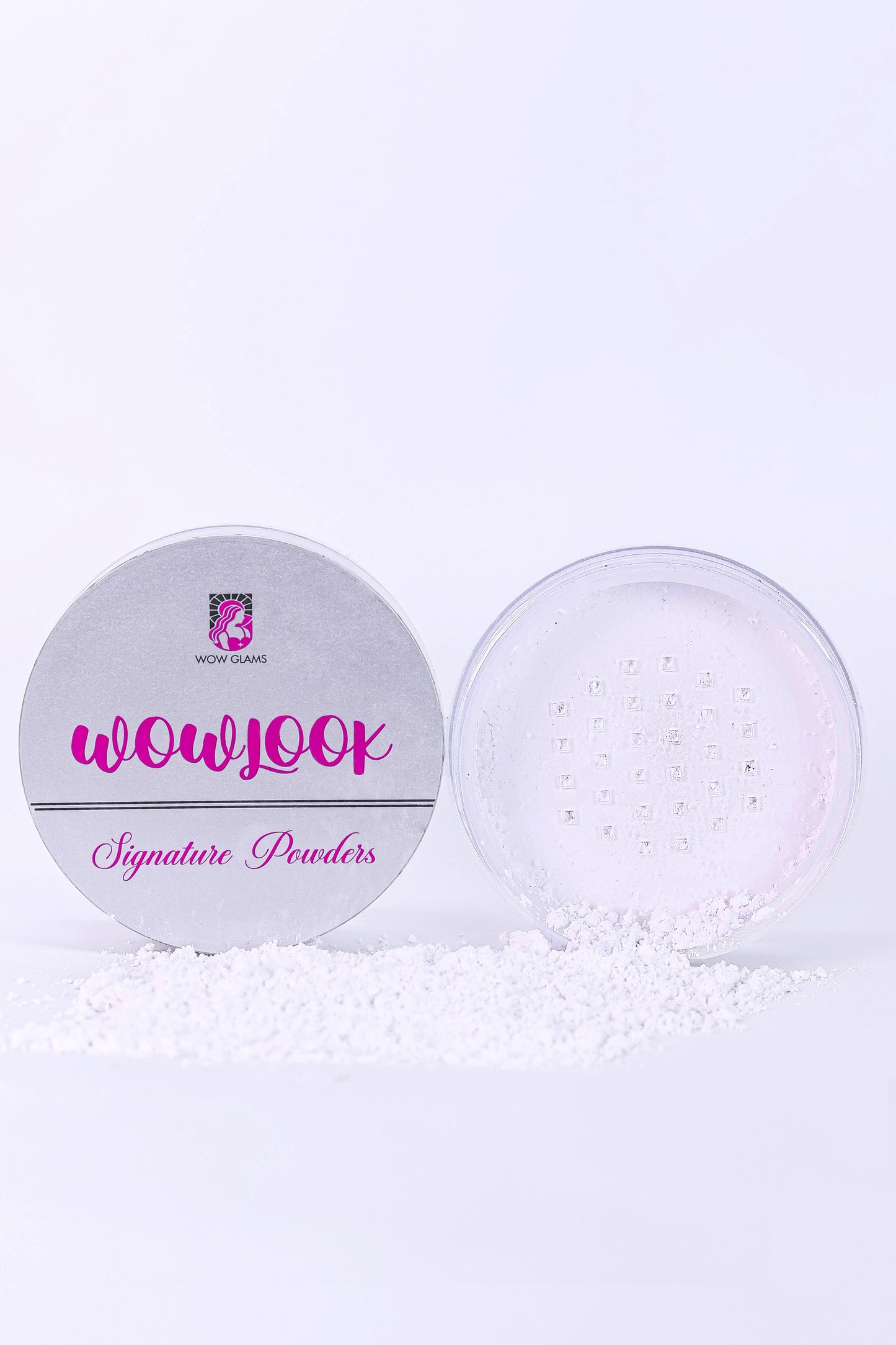 Wow Glams WOWLOOK colorless loose powder, colorless setting powder for makeup